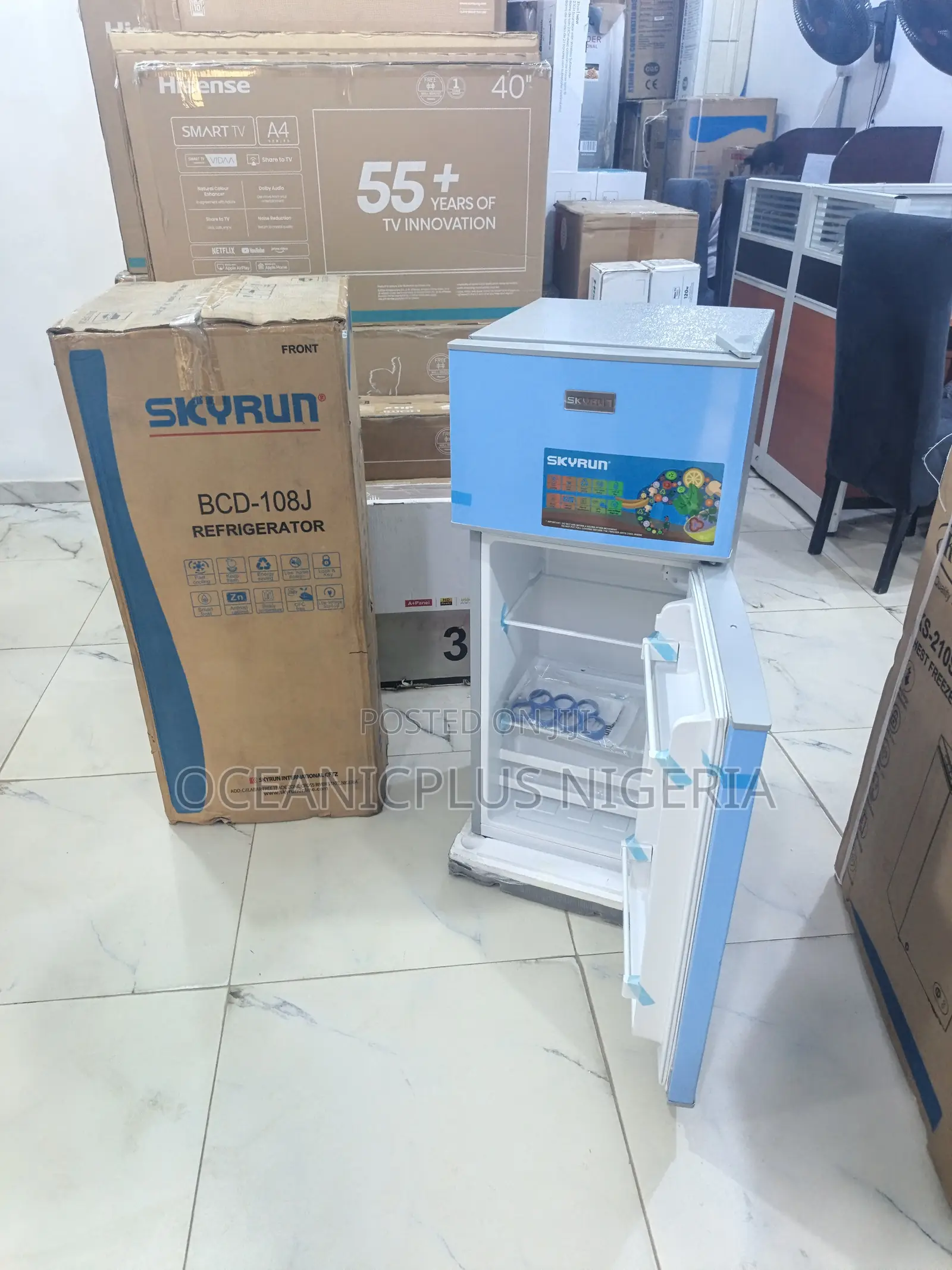 Skyrun 108l Double Door Refrigerator BCD-108j