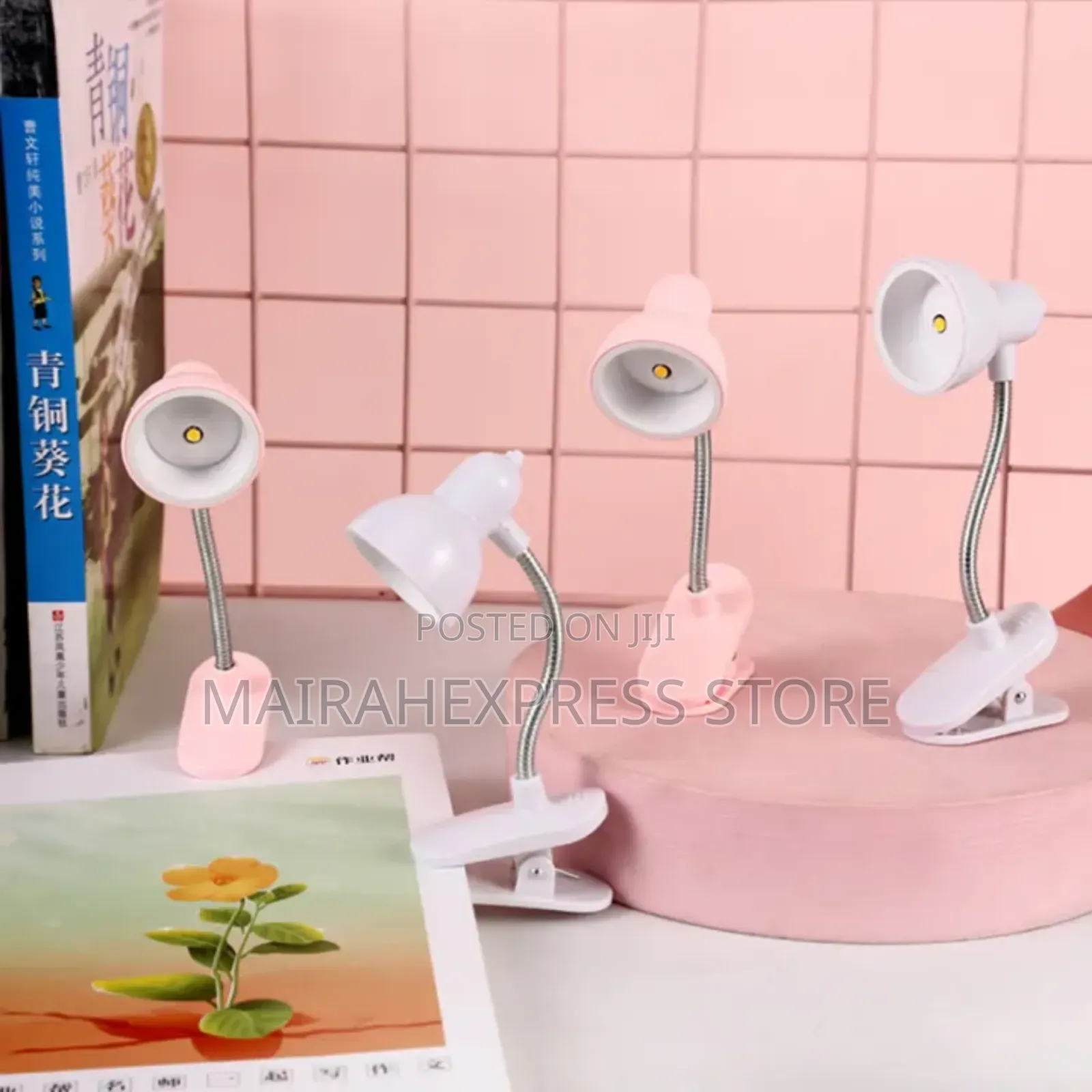 1pc Mini Led Clamp Reading Lamp Night Lights Portable Book Clip Lamp