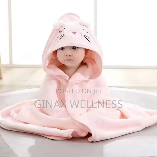 Ultra-Soft and Absorbent Baby Hooded Towel With Cute Animal Design