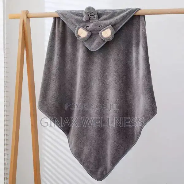 Ultra-Soft and Absorbent Baby Hooded Towel With Cute Animal Design