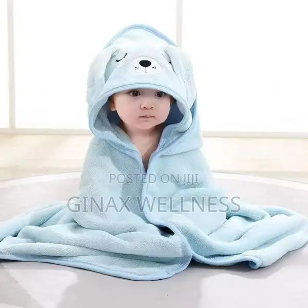 Ultra-Soft and Absorbent Baby Hooded Towel With Cute Animal Design