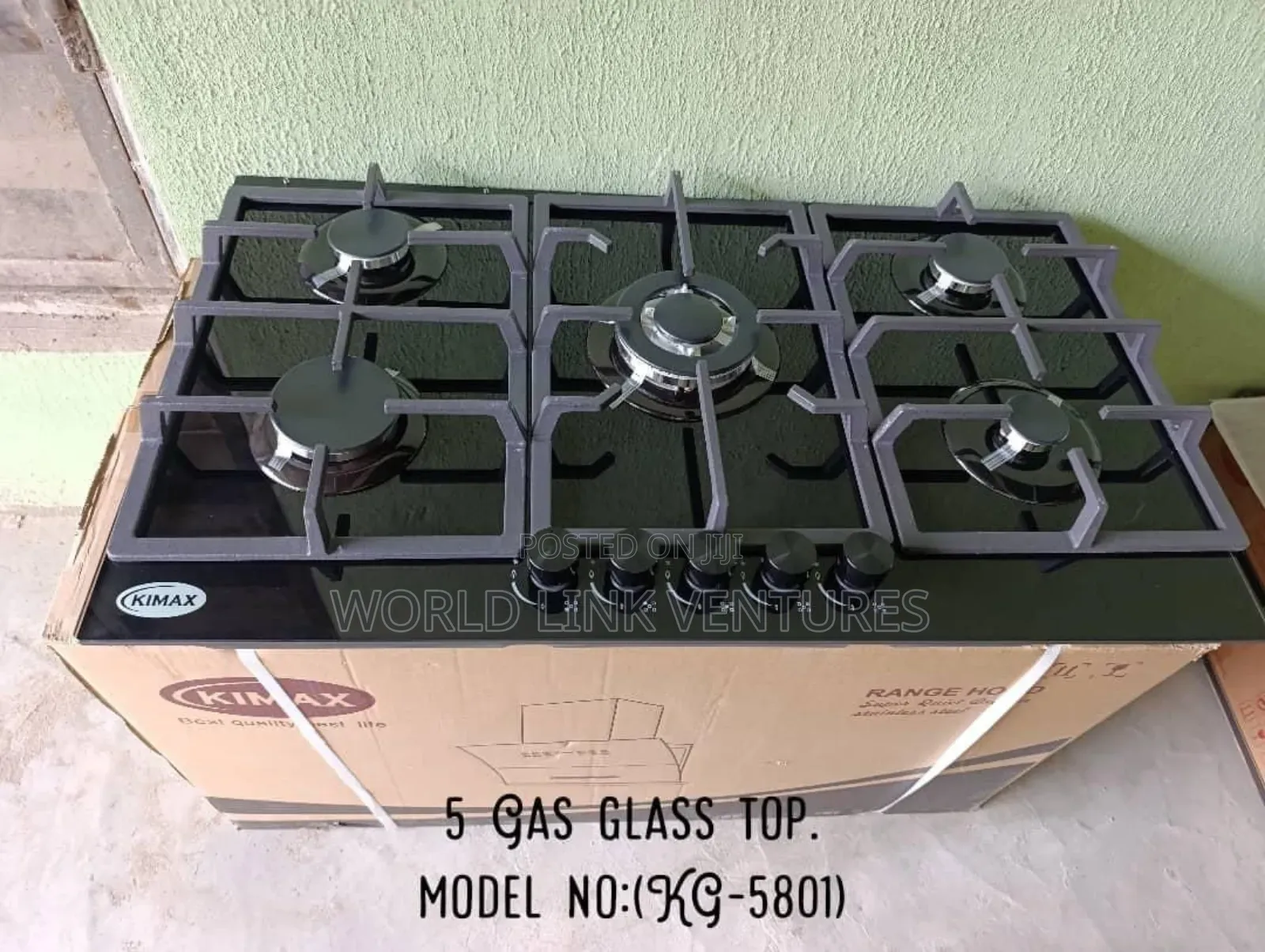 Kimax Cabinet Cooker 5 Burners Glass Top