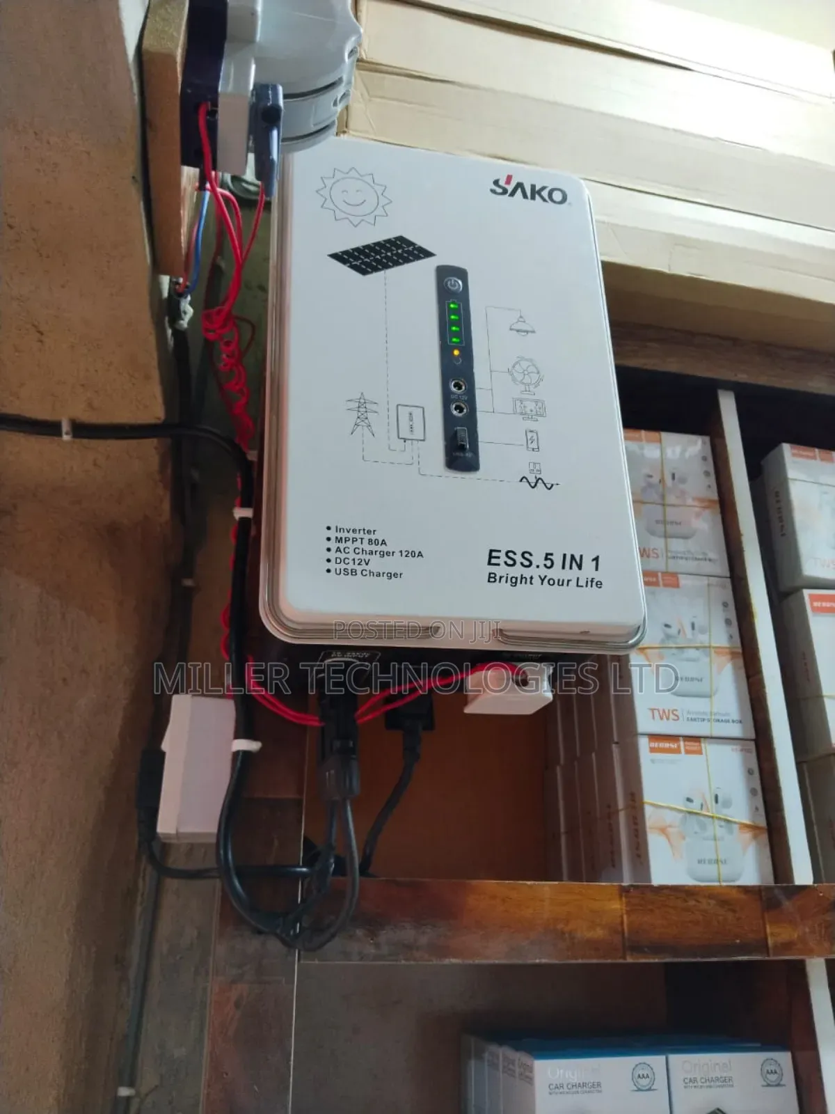 Sako Solar Generator 300w With MPPT 80a Installed in a Small Shop