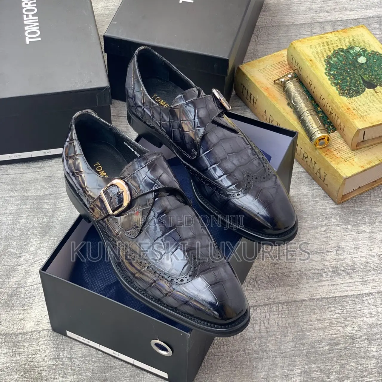 Original Tom Ford Buckle Leather Shoes Collections For Men