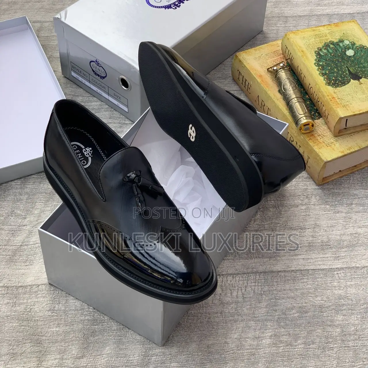 Original Genio Black & Brown Loafers Shoes For Men