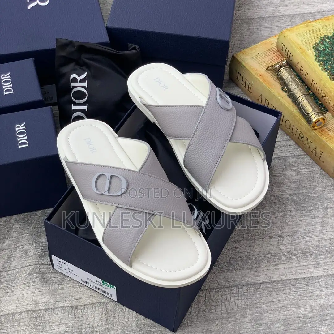 Original Dior Cross Leather/ Suede Slippers Collections
