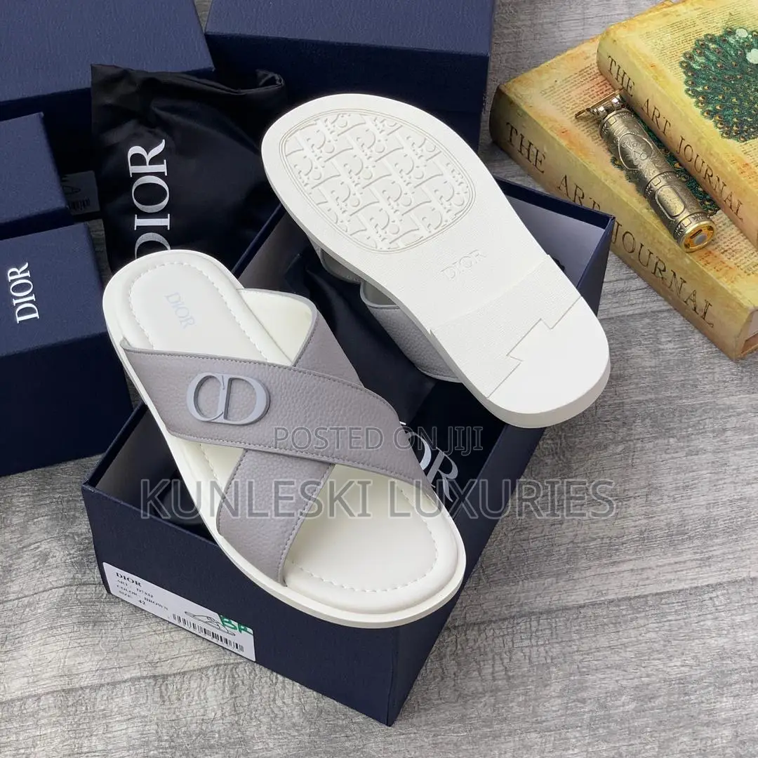 Original Dior Cross Leather/ Suede Slippers Collections