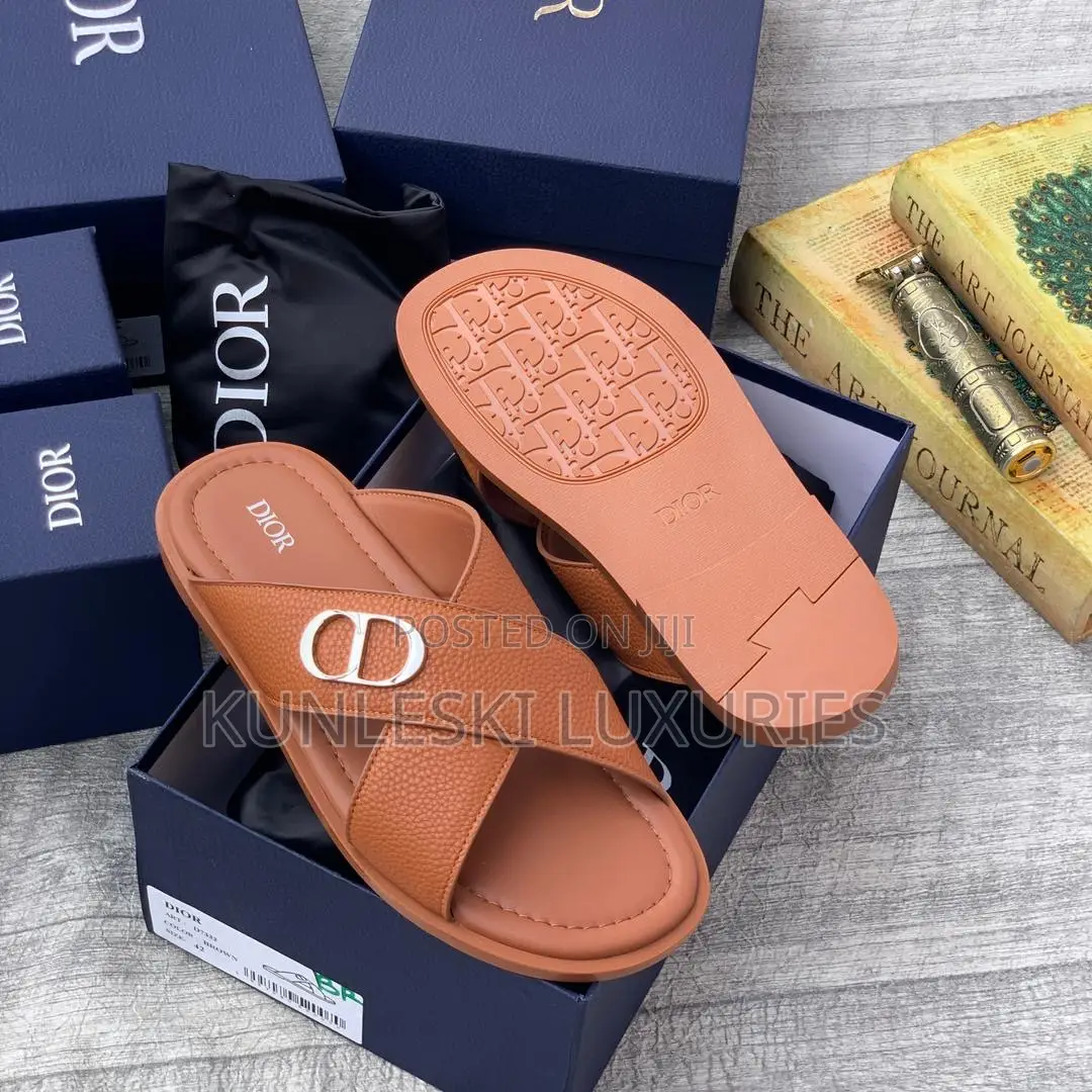 Original Dior Cross Leather/ Suede Slippers Collections