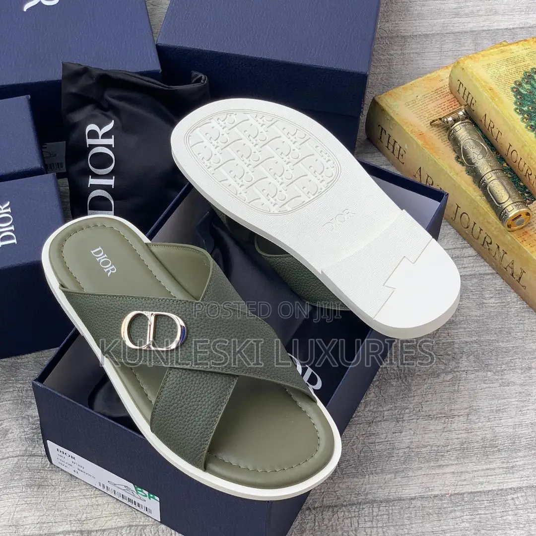 Original Dior Cross Leather/ Suede Slippers Collections