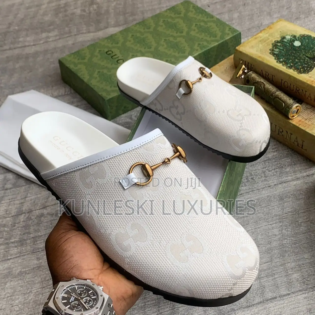 Original Gucci Loafers Half Shoe Collections In 3 Colors