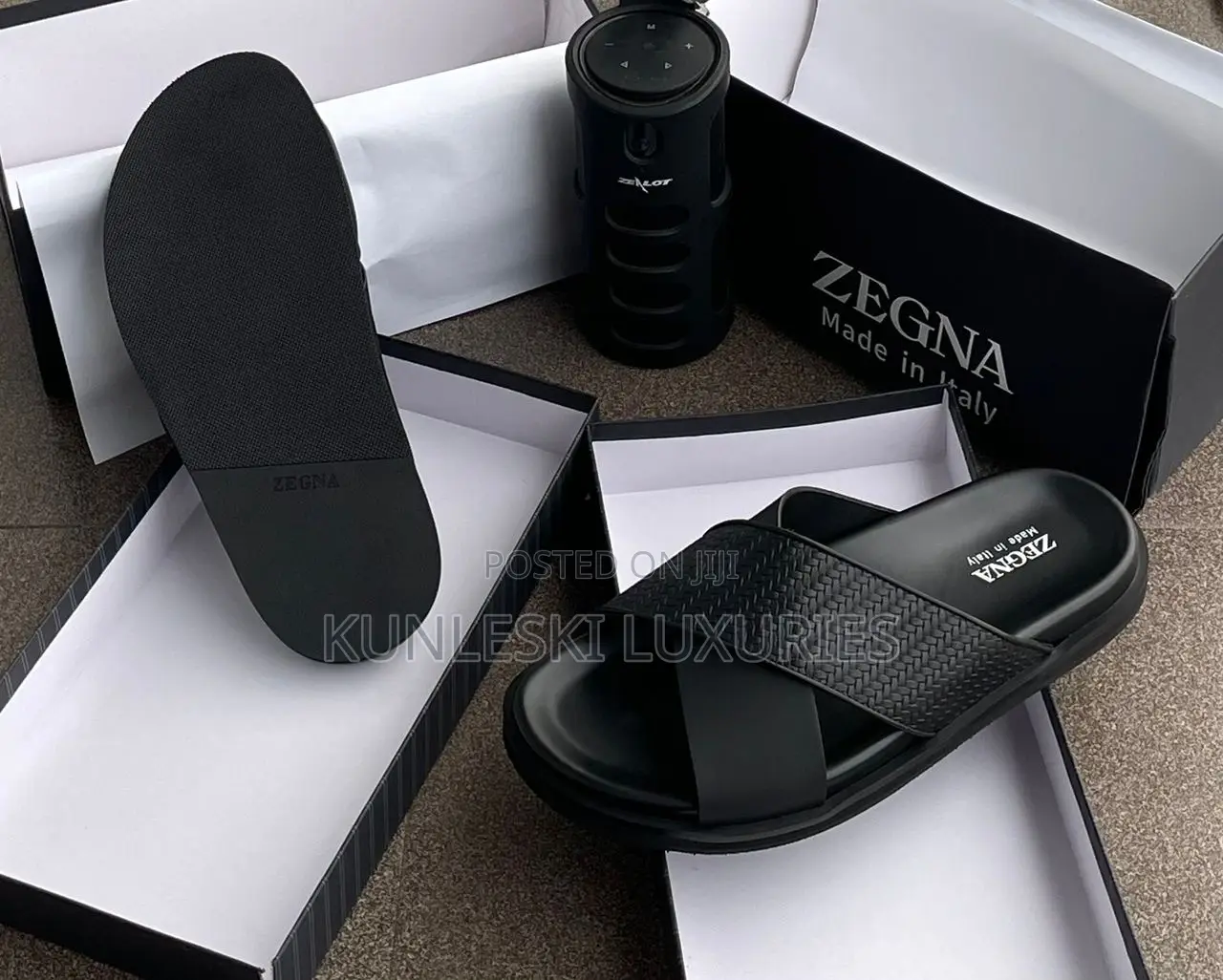 Original Zegna Italian Leather Slippers