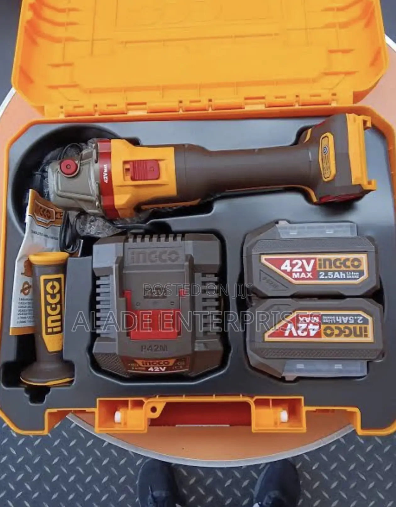 Ingco 42v Cordless Angle Grinder 1080w With Brushless Motor 115mm