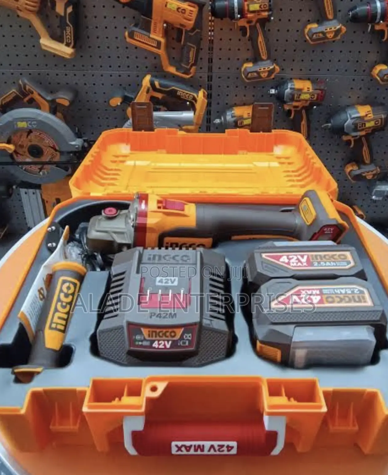 Ingco 42v Battery Cordless Angle Grinder With Batteries And Charger