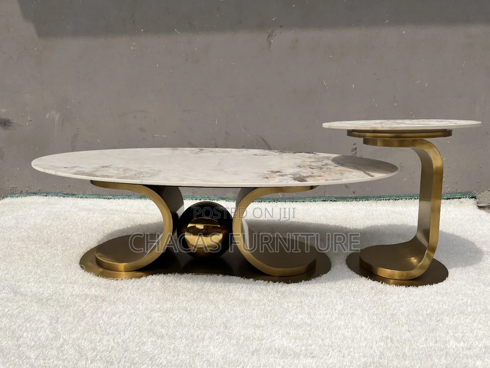 Luxury Marble Gold Center Table Set – Modern Home Elegance