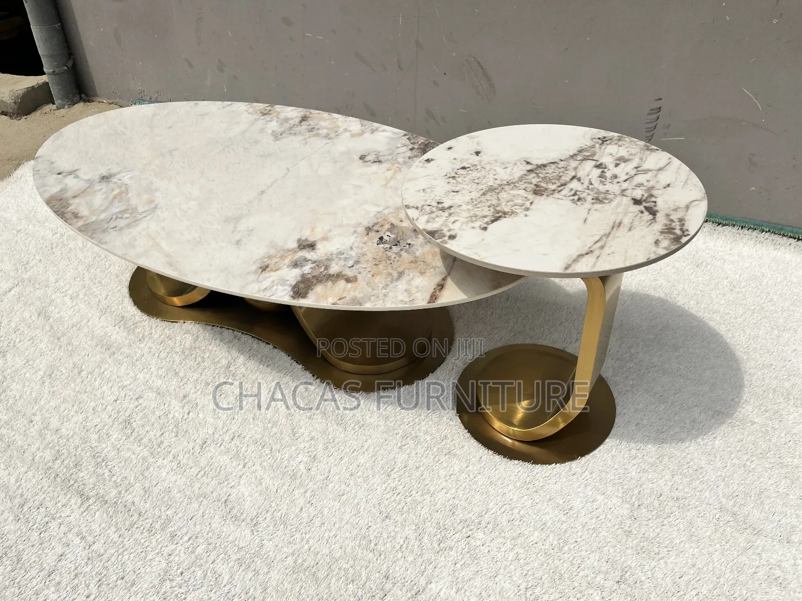 Luxury Marble Gold Center Table Set – Modern Home Elegance