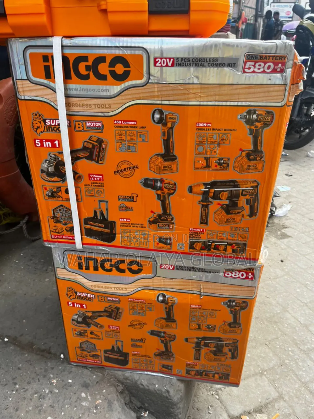 Ingco 20v 5-in-1 Brushless Cordless Combo Kit
