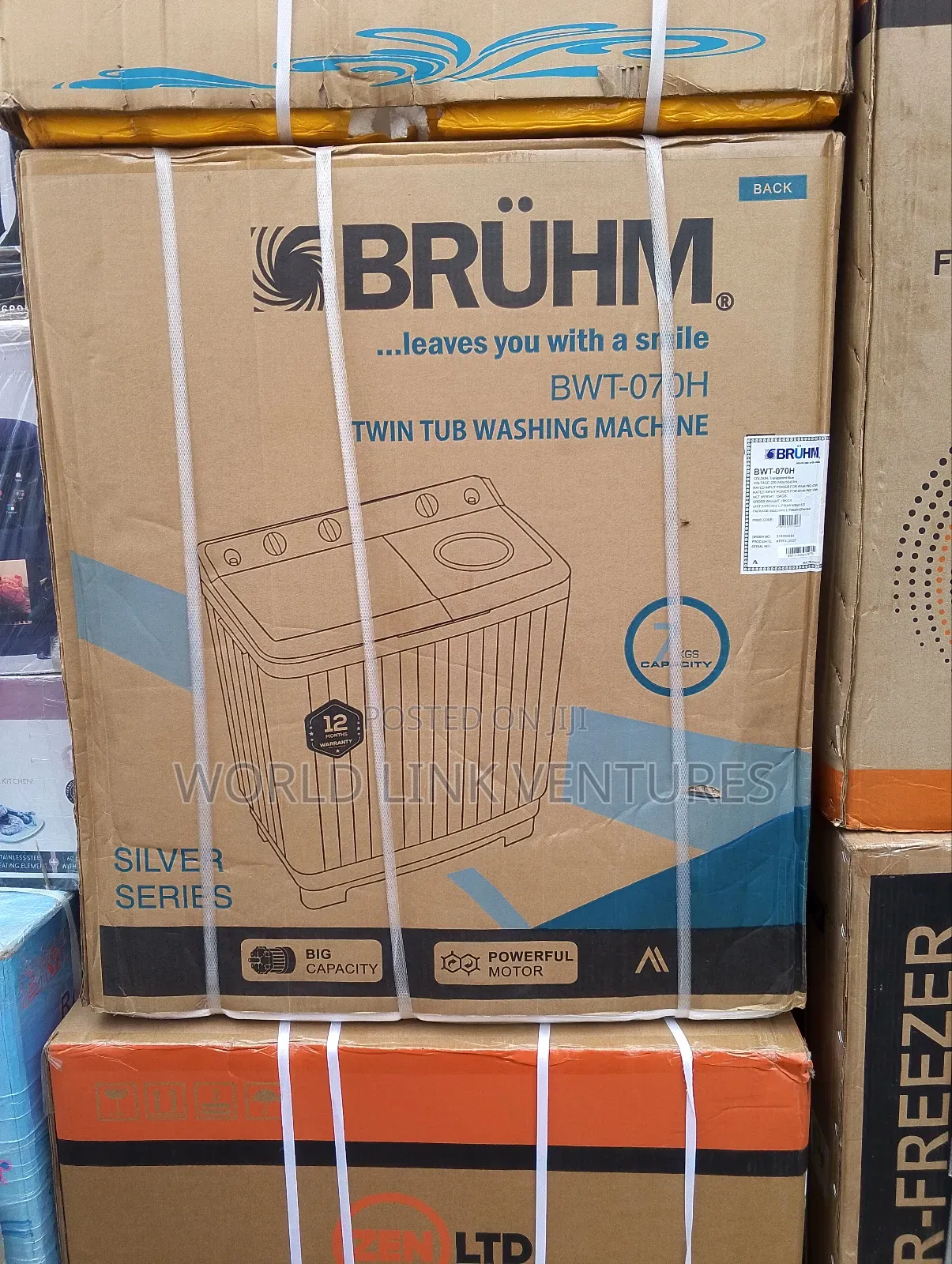 Bruhm Washing Machine Twin Tub 7kg