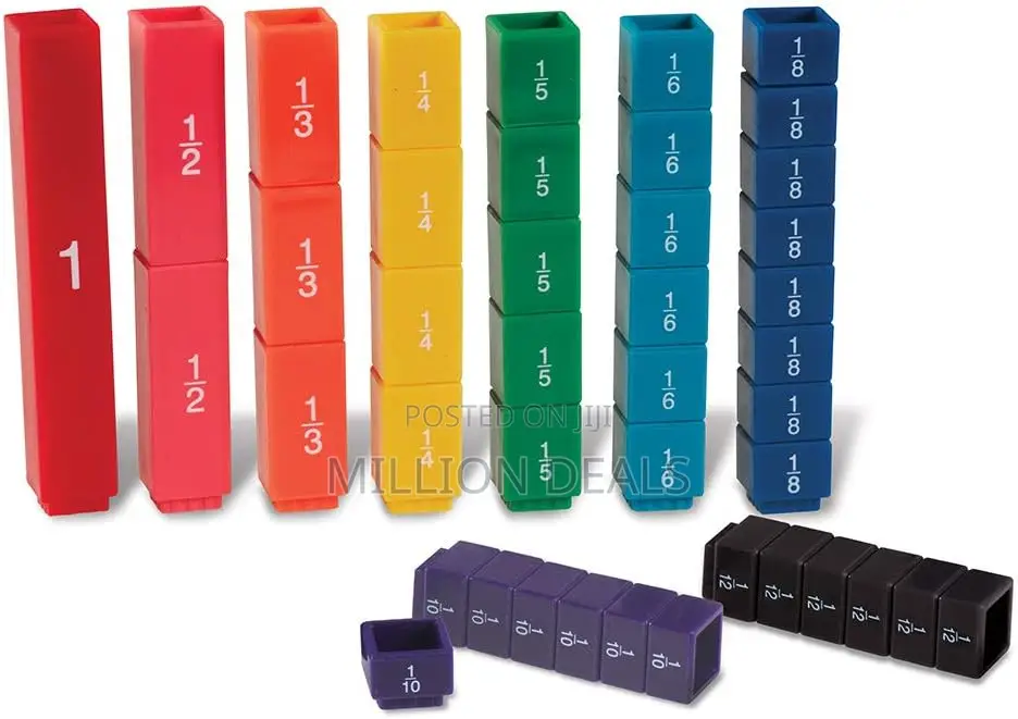 Learning Resources Fraction Tower Fraction Cubes, 51 Pieces, Ages 6+