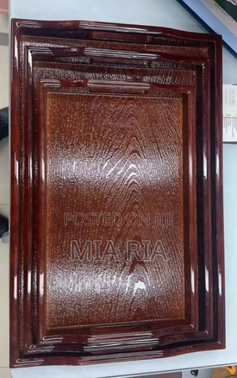 Quality Luxury Vintage Deep Wood Bar / Hotel Serving Trays
