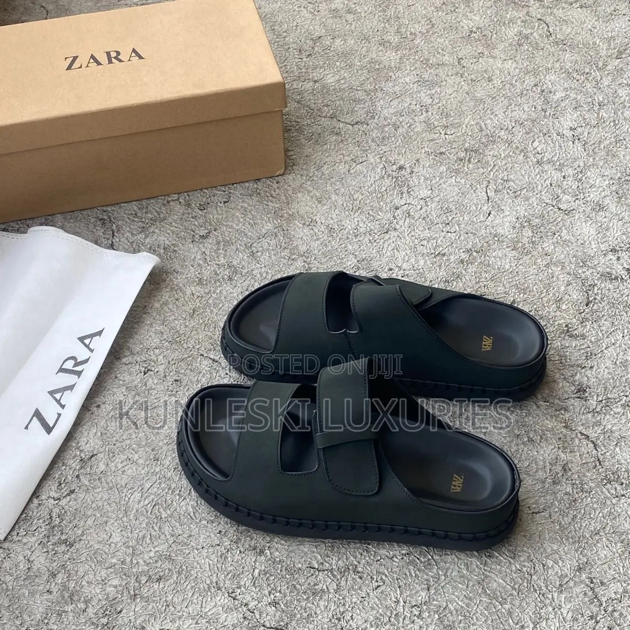 Original Zara Black Slippers For Men
