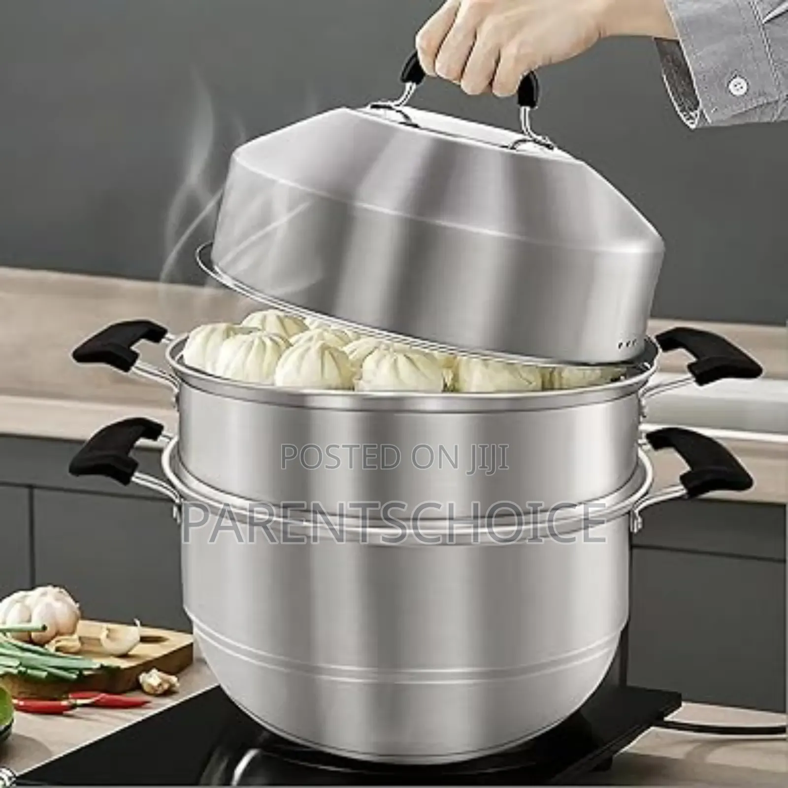 Steamer Pot for Cooking 11 Inch Steam Pots With Lid 2-Tier