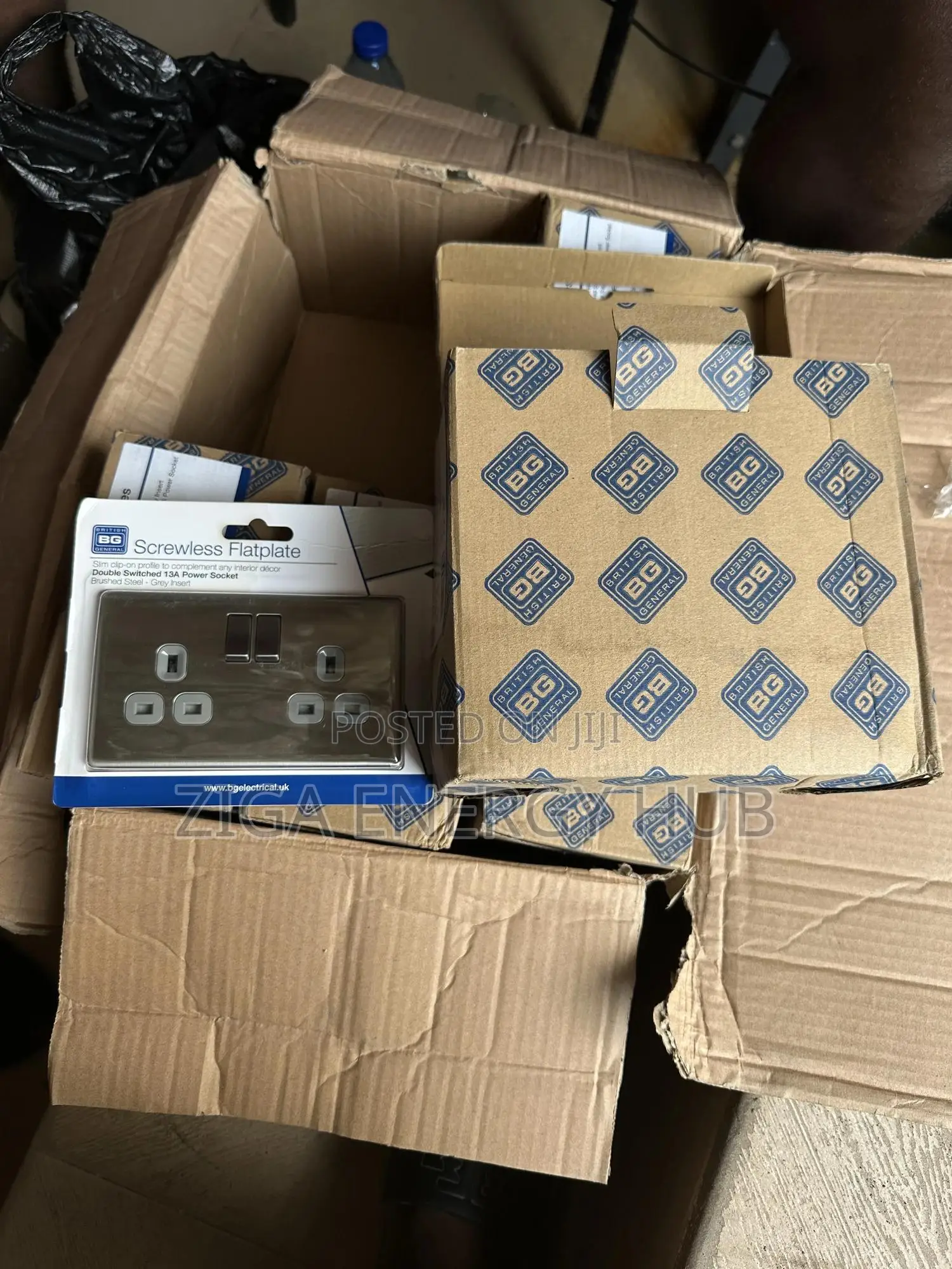 Stainless Screw Less Flat Plate 2 Gang Socket