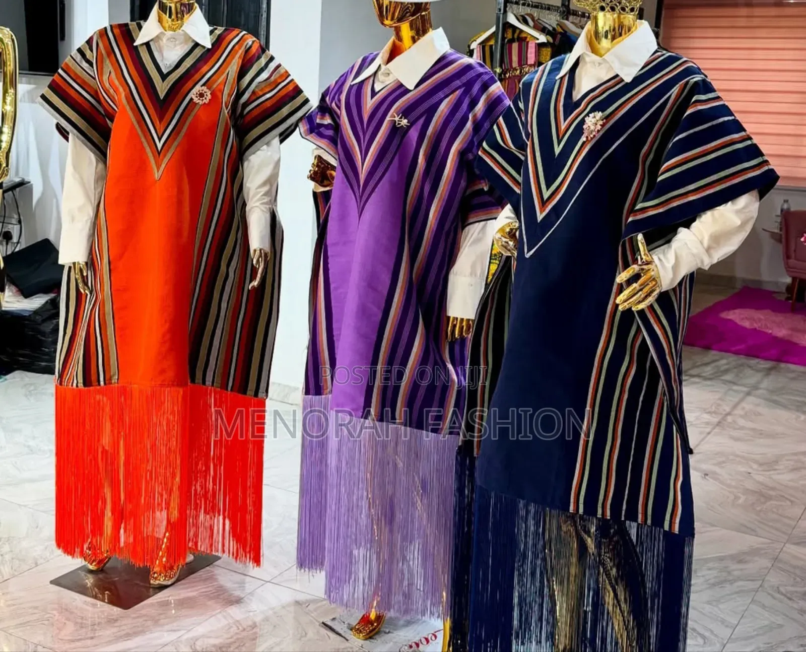 Luxurious Asooke Double Fringe Dress