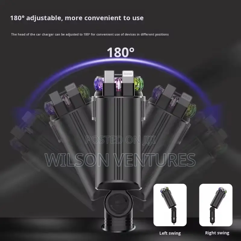 4 In 1 Super Fast Charge Car Charger Diffuser Ambient Light
