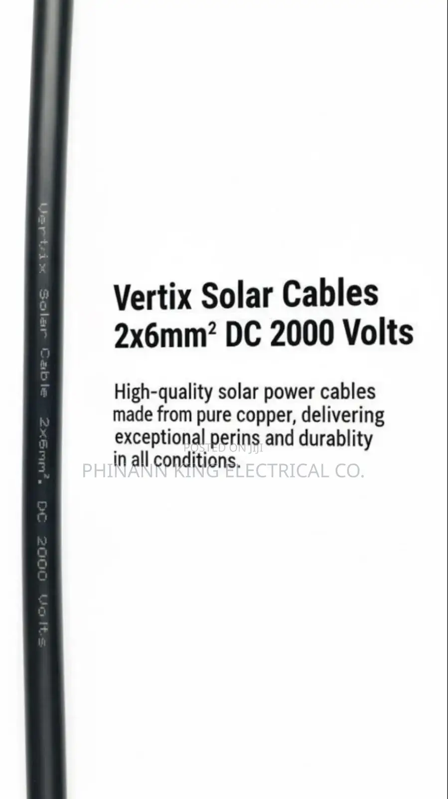 Solar Cables 2x6mm2 Dc 2000 Volts