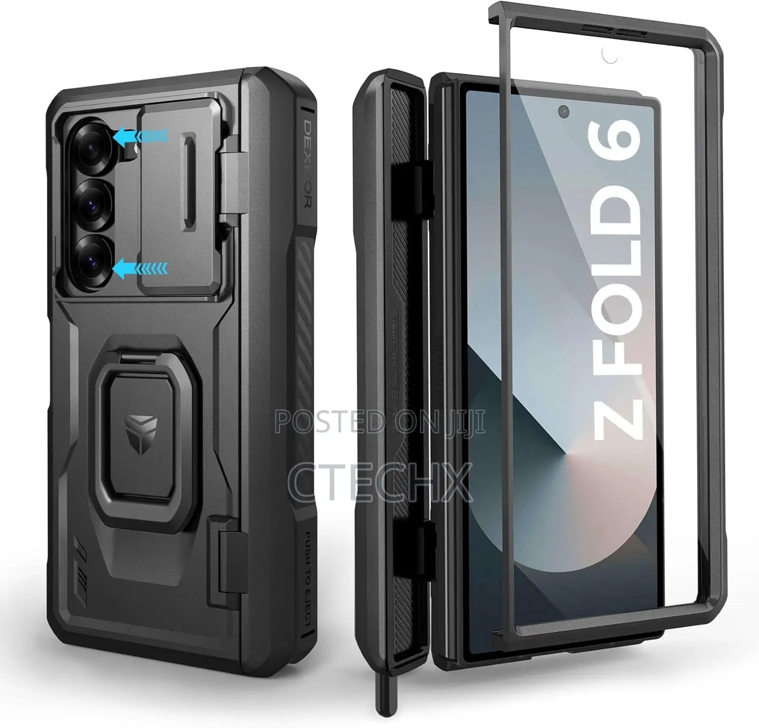 Dexnor for Samsung Galaxy Z Fold 6 Case With Ring Stand S Pen Holder