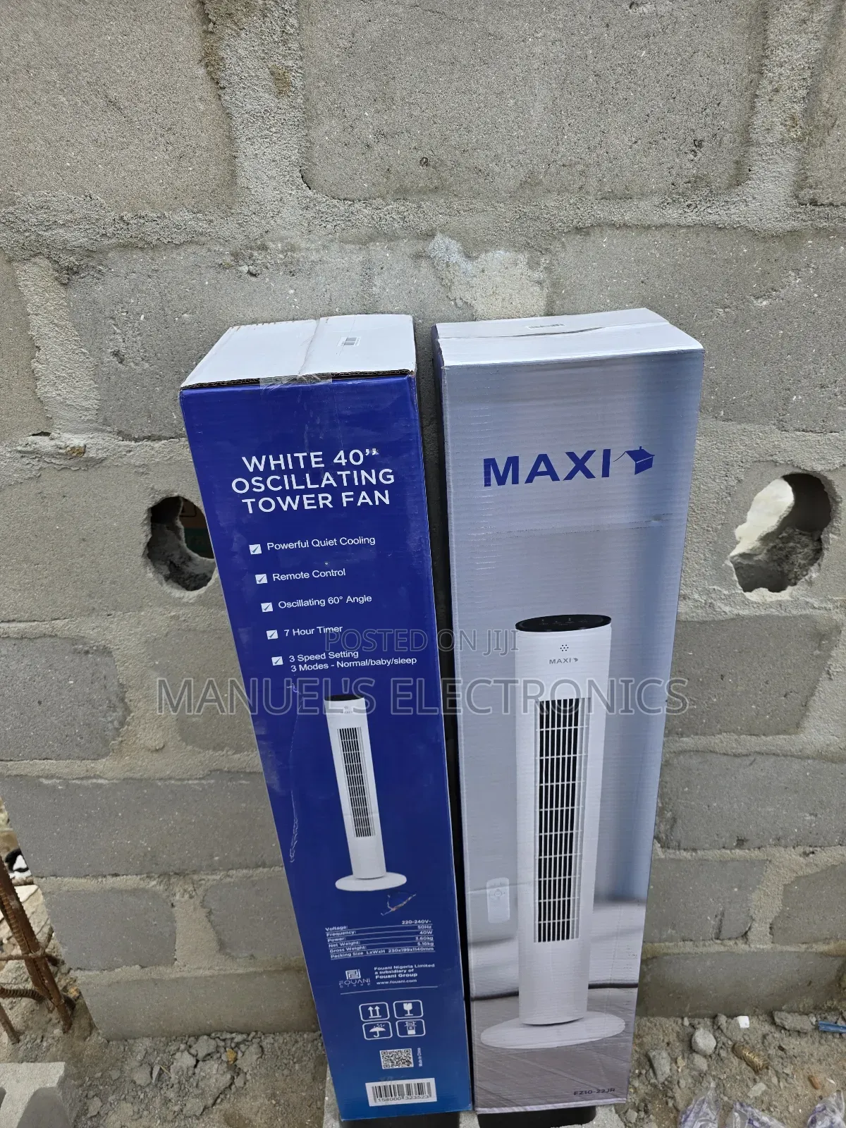 Maxi Tower Fan 40inches 40watts Oscillating White Color Available Now