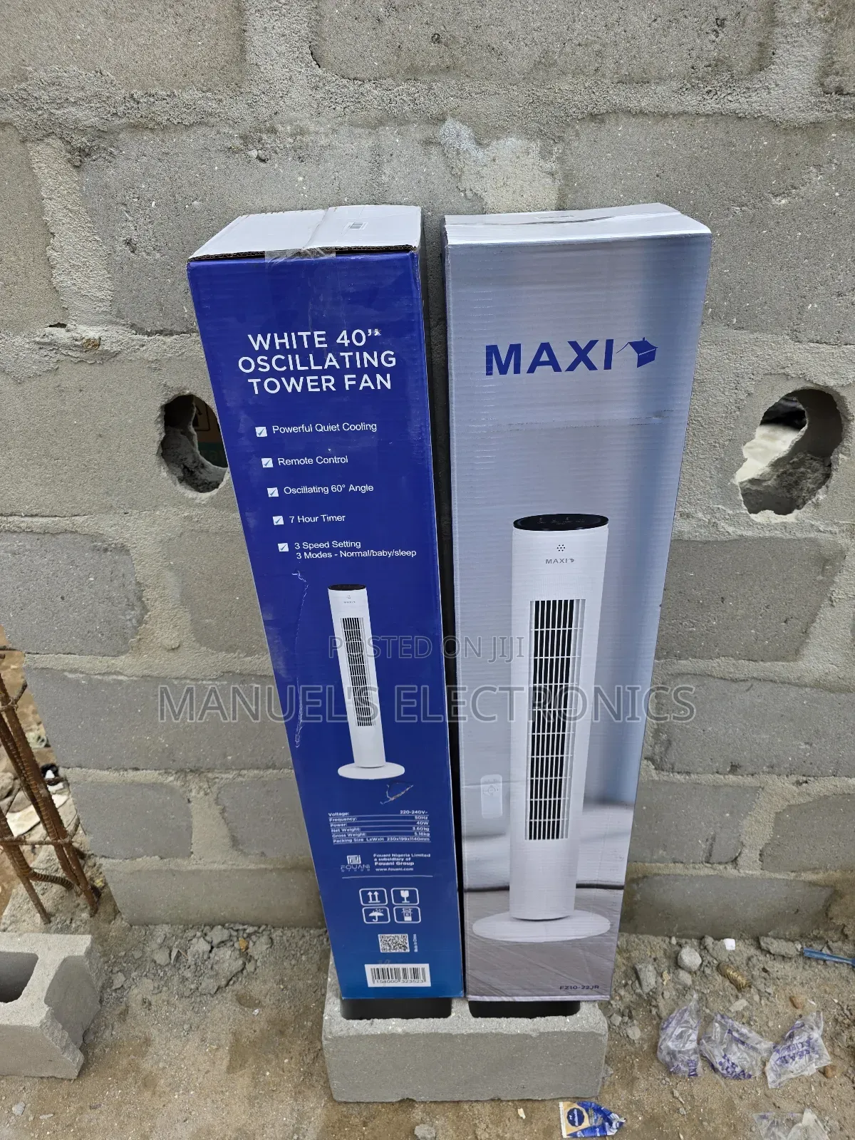 Maxi Tower Fan 40inches 40watts Oscillating White Color Available Now