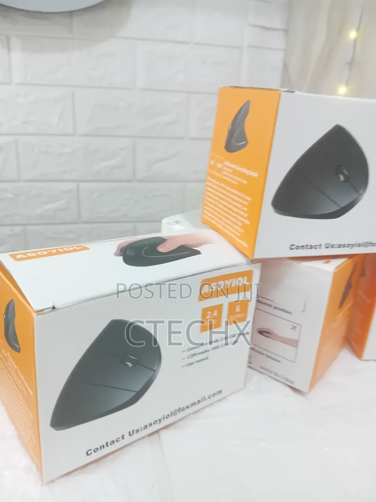 Asoyiol Wireless Mouse With 6 Buttons 3 Dpi 1000/1200/1600 Vertical