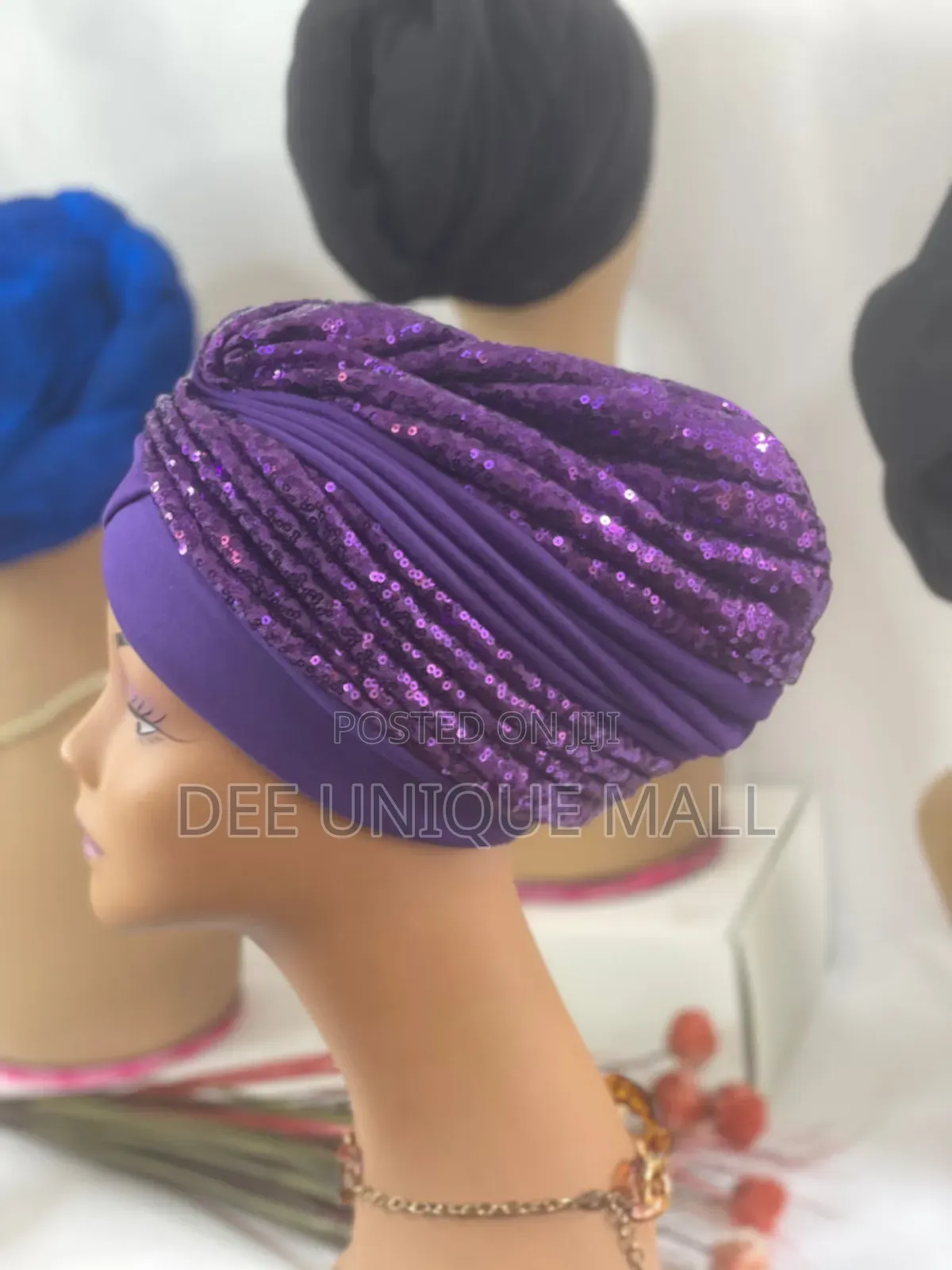 Plain Sequence Female Turban Scarf.Available in Different Colors