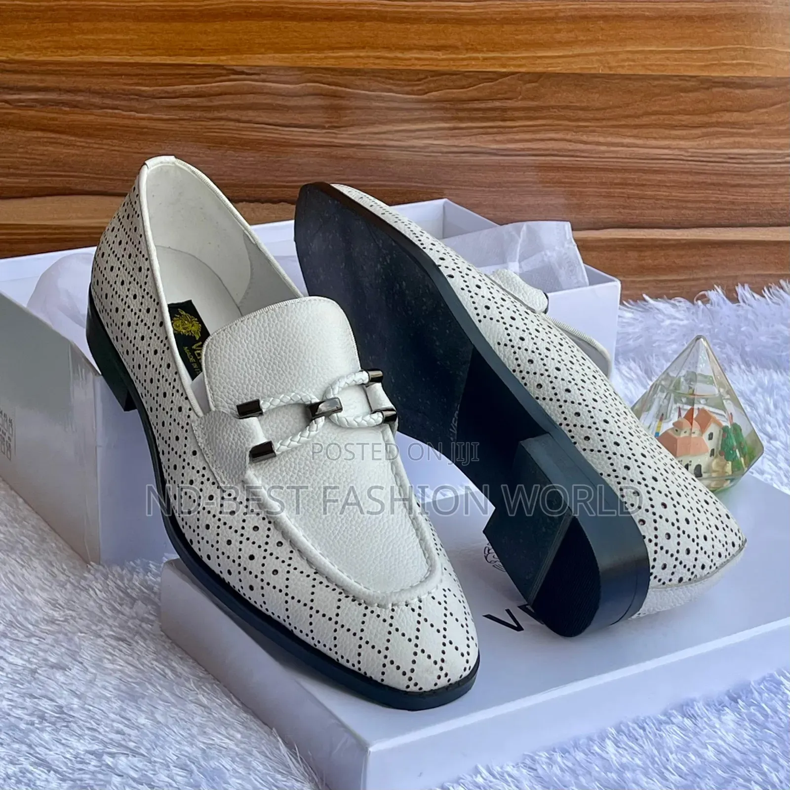 Versace Leather White Shoe