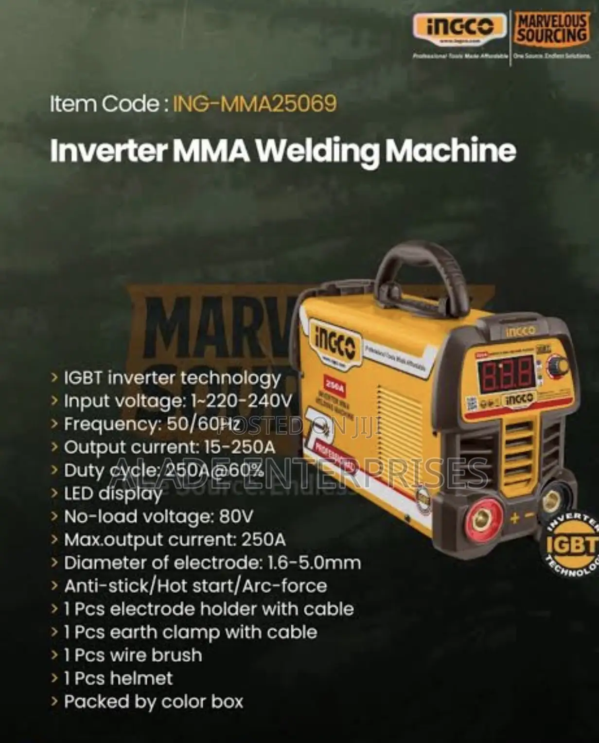 Ingco 250a Inverter Mma Welding Machine