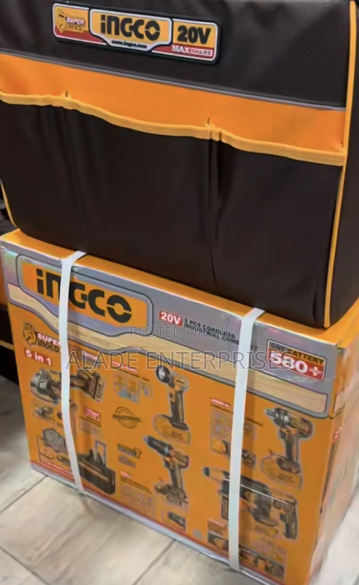 Ingco Industrial 5in1 Cordless Brushless Combo Kit