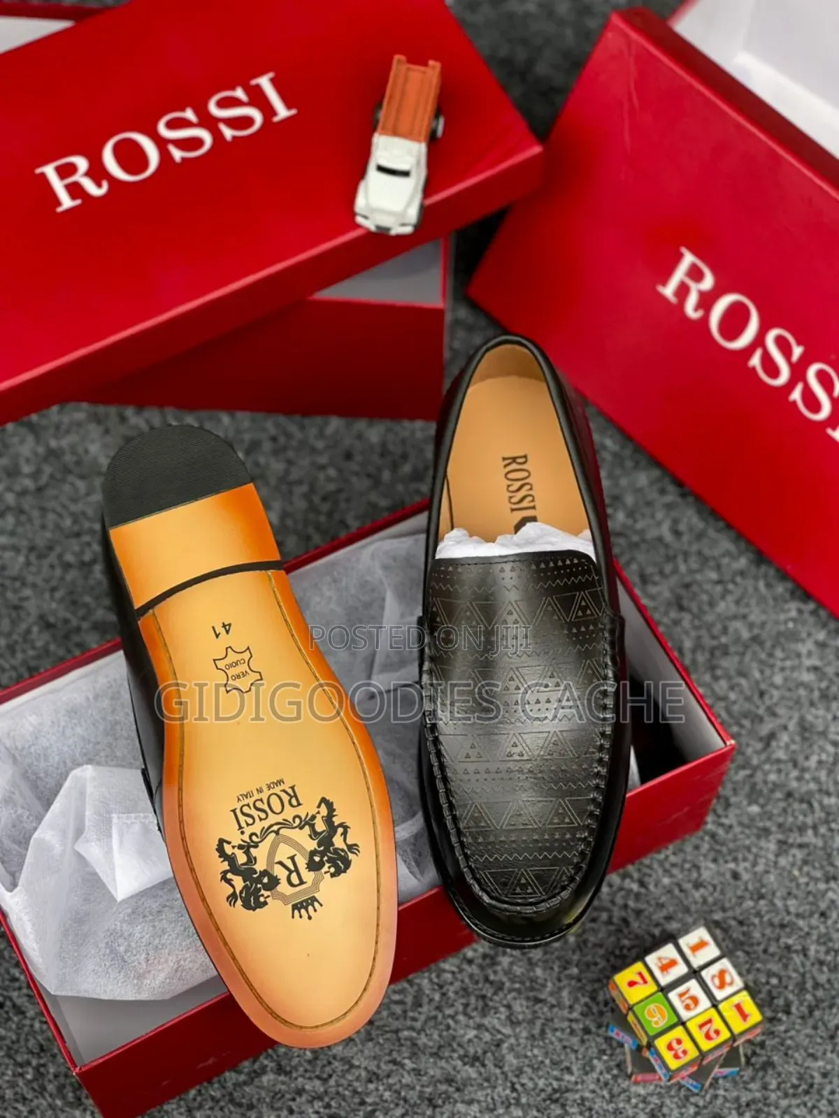 Rossi Men's Shoes Black/Brown Size 40-46