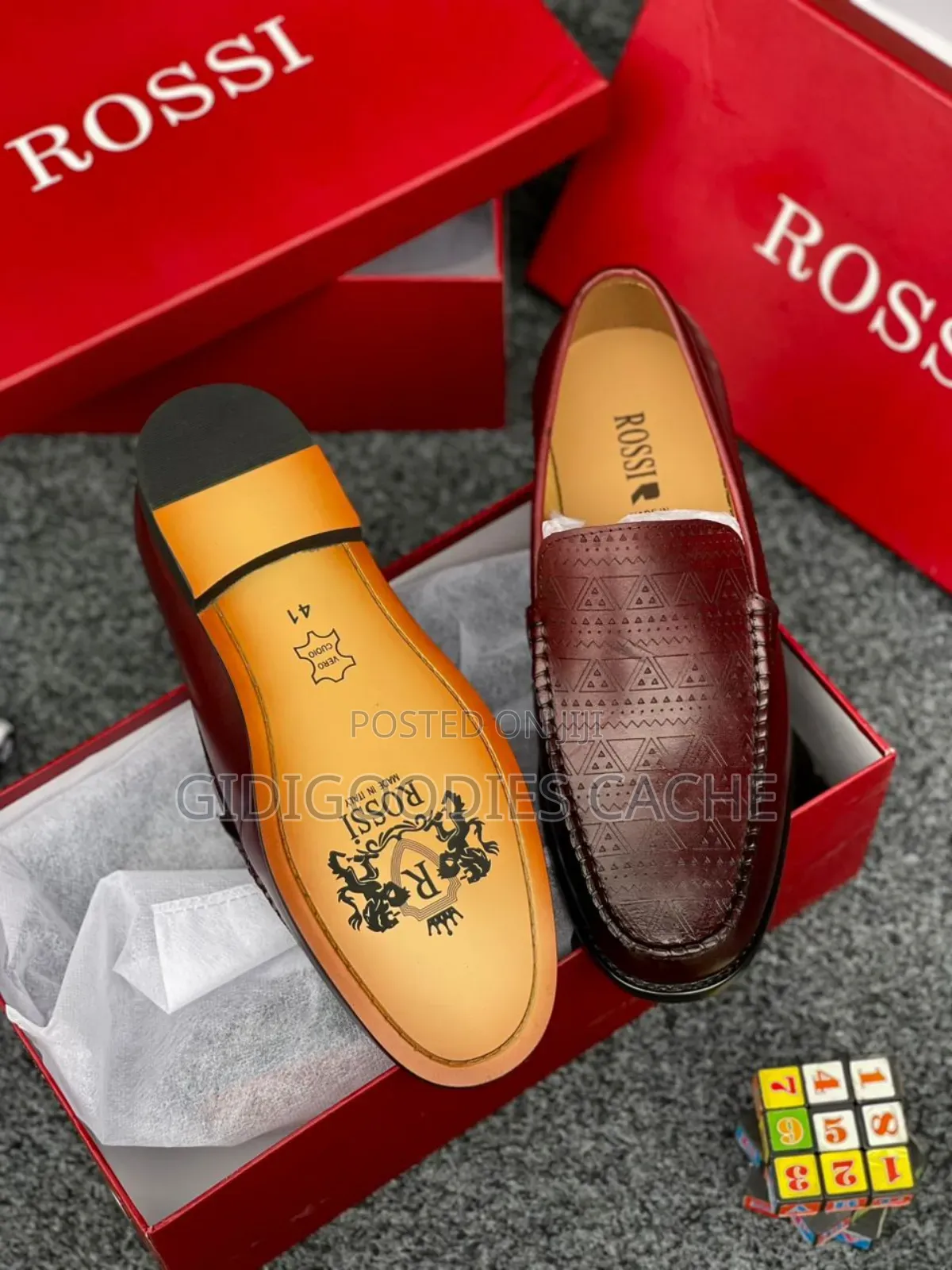 Rossi Men's Shoes Black/Brown Size 40-46