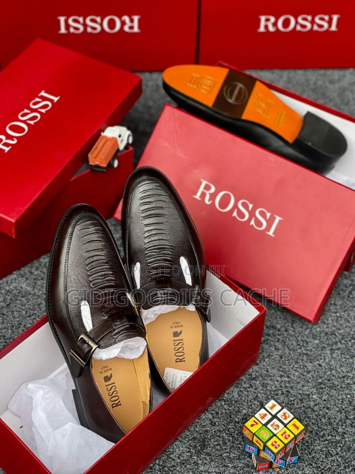 Rossi Men's Shoes Black/Brown Size 40-46