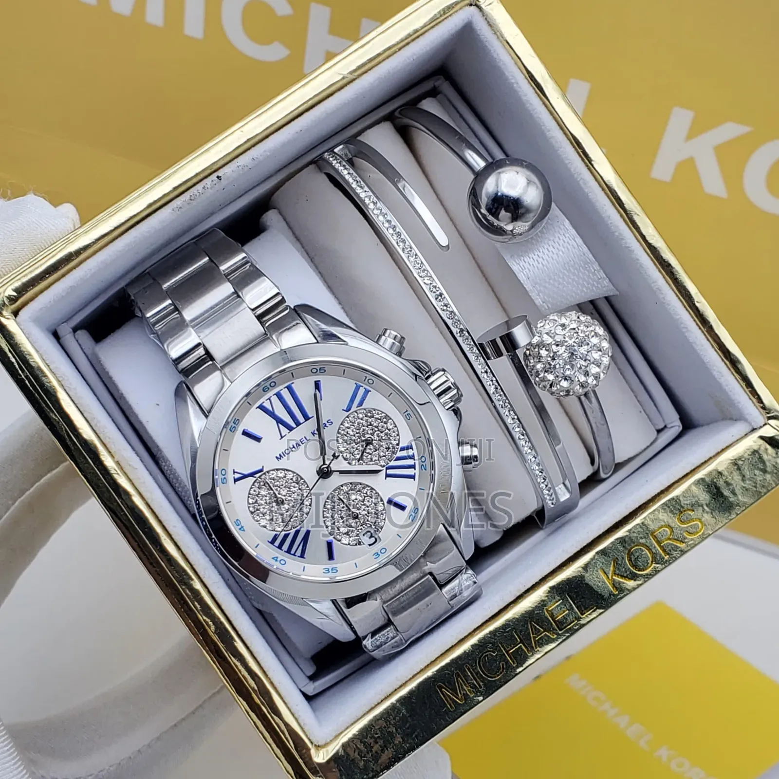 "Elegance in Two Pieces" - Mk Watch Bangle Set