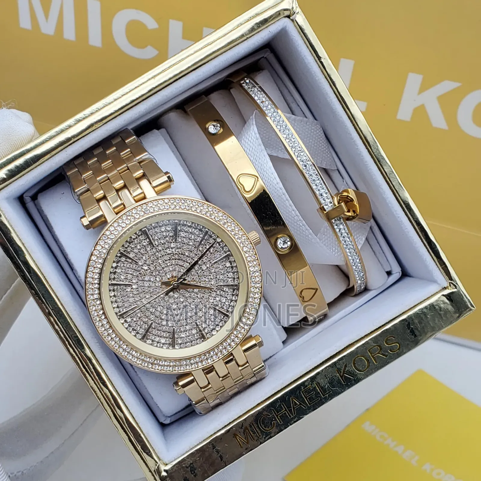 "Elegance in Two Pieces" - Mk Watch Bangle Set