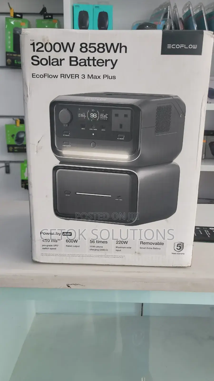 Ecoflow River 3 Max Plus 1,200watt Surge 858wh Solar Power Station