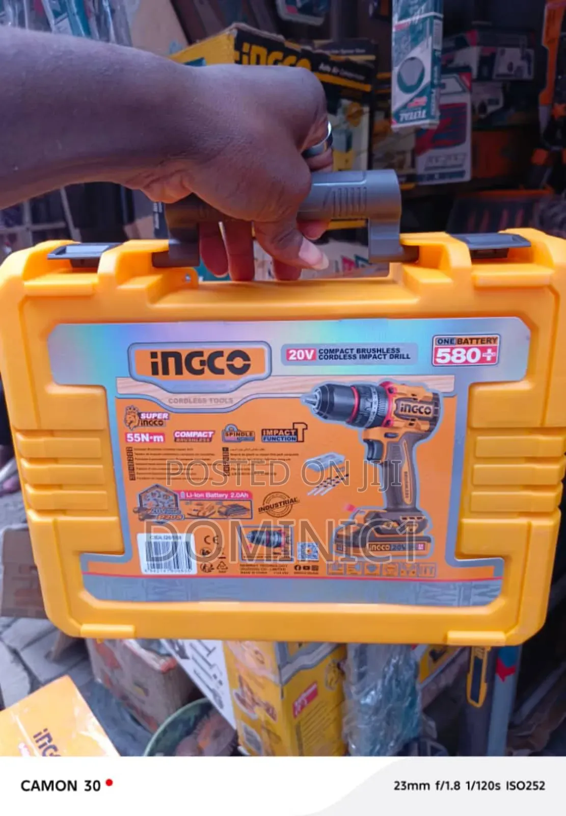 Ingco Compact Brushless Cordless Impact Drill Power Tool Drilling