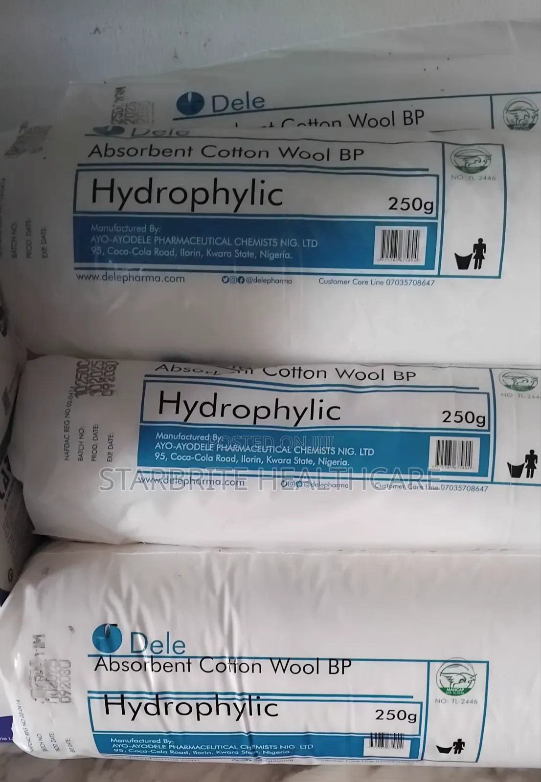 Absorbent Cotton Wool Bp - 250g and 500g