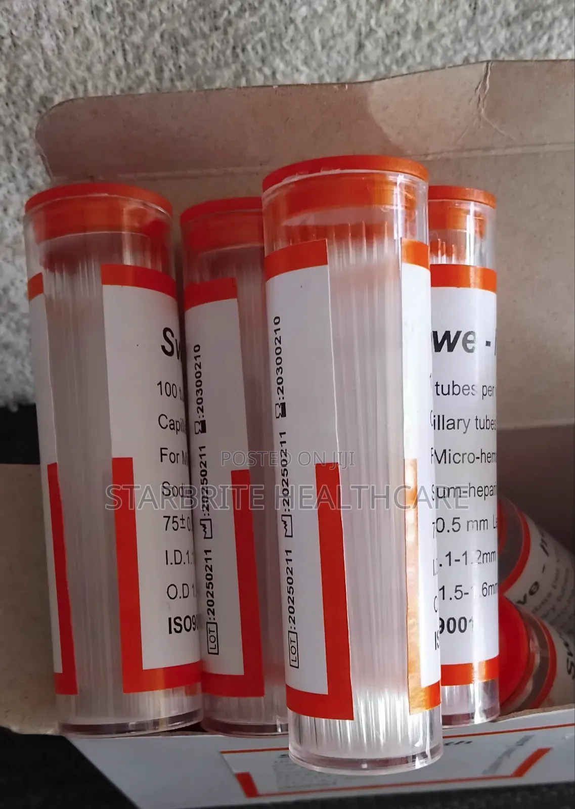 Capillary Tubes – Sodium Heparinized (For Microhematocrit) - 10 Vials