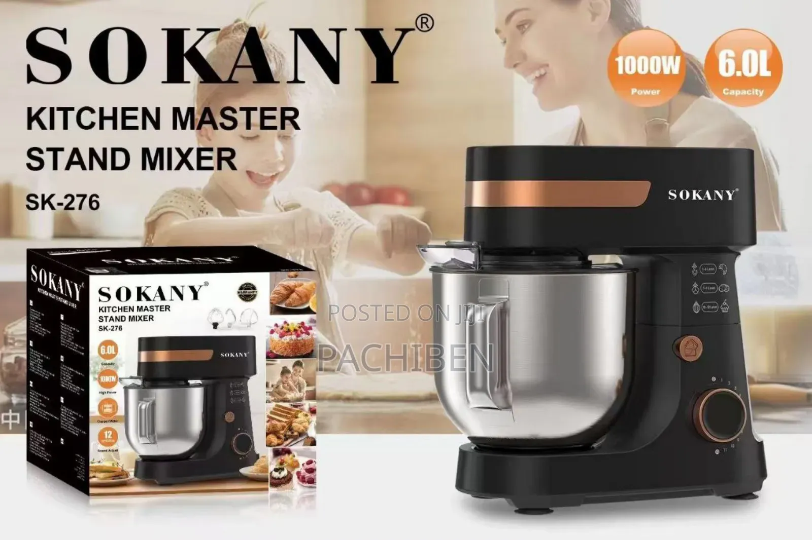 Sokany 6.0 Liters Stand Mixer