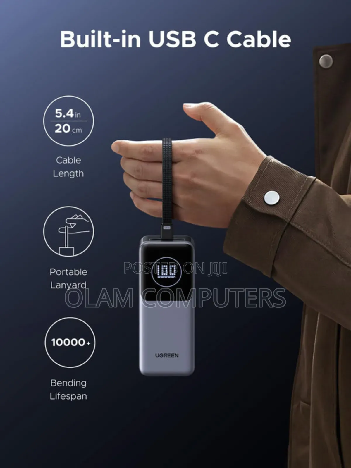 Ugreen Nexode Power Bank 20000mah 130w With Built-in Usb-C Cable