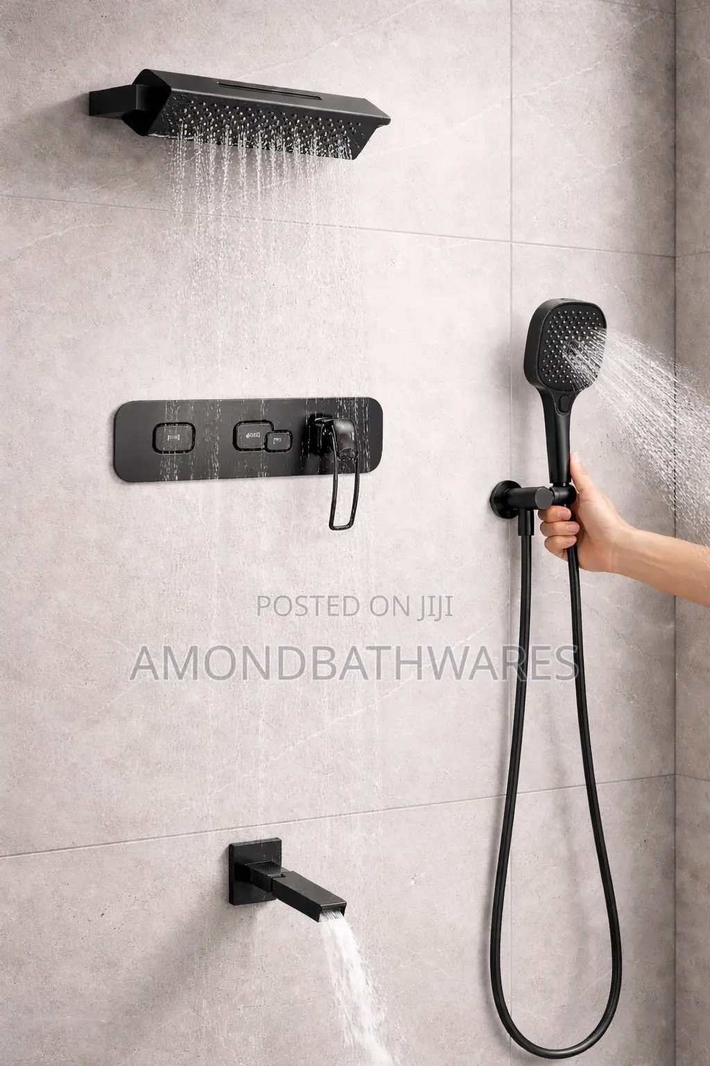 Luxury Grey Conduit Shower Set