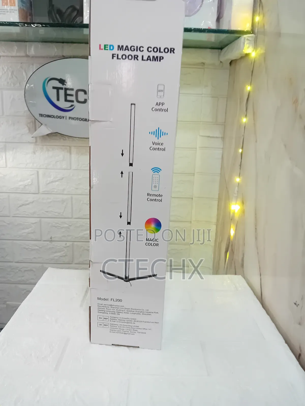 Riyo Rgb Corner Floor Lamp With App And Remote Control, Music Sync